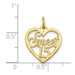 10K Yellow Gold Sweet 15 In Heart Charm - (A81-831)