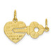 10K Yellow Gold Heart And Key Charm - (A81-918)