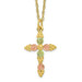 10k Tri-Color Gold Black Hills Gold Cross Necklace - length: 18 inches - (B22-129)