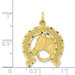 10K Yellow Gold Solid Flat-Backed Horsehead In Horseshoe Charm - (A81-967)
