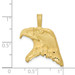 10K Yellow Gold Solid Diamond-cut Eagle Head Charm - (A81-983)