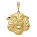 10K Yellow Gold Solid Polished Tigers Head Charm - (A82-104)