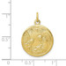 10K Yellow Gold Solid Satin Polished Baptism Disc Pendant - (A82-262)