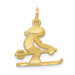 10K Yellow Gold Diamond-cut Skier Charm - (A82-264)