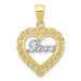 10K Yellow Gold & Rhodium Love Heart Charm - (A82-281)