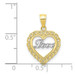 10K Yellow Gold & Rhodium Love Heart Charm - (A82-281)