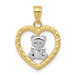 10K Yellow Gold & Rhodium Teddy Bear Heart Charm - (A82-289) 10K Yellow Gold & Rhodium Teddy Bear Heart Charm - (A82-289)
