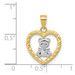 10K Yellow Gold & Rhodium Teddy Bear Heart Charm - (A82-289) 10K Yellow Gold & Rhodium Teddy Bear Heart Charm - (A82-289)