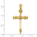 14K Yellow Gold Polished Nail Cross Pendant - (A82-290)