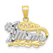 10K Yellow Gold & Rhodium #1 Mom Charm - (A82-294)