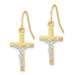 10k Two-tone Gold Polished Crucifix Earrings - (B36-234)