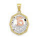 10K Two-tone Gold Sweet 15 Oval Pendant - (A82-313)