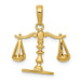 14K Yellow Gold 3-D Moveable Scales of Justice Pendant - (A82-323)