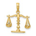 14K Yellow Gold 3-D Moveable Scales of Justice Pendant - (A82-323)