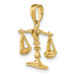 14K Yellow Gold 3-D Moveable Scales of Justice Pendant - (A82-323)