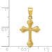 14K Yellow Gold Diamond-cut Passion Cross Charm - (A82-337)