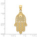 14K Yellow Gold Diamond-cut Filigree Chamseh Pendant - (A82-338)