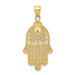 14K Yellow Gold Diamond-cut Filigree Chamseh Pendant - (A82-338)
