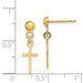 10k Yellow Gold Cross Dangle Post Earrings - (B36-289) 10k Yellow Gold Cross Dangle Post Earrings - (B36-289)