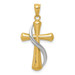 14K Two-tone Gold Polished Cross Pendant - (A82-342)