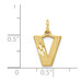 14K Yellow Gold Initial Letter V Charm Pendant - (A82-349)