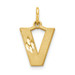 14K Yellow Gold Initial Letter V Charm Pendant - (A82-349)