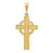 14K Yellow Gold Celtic Cross Pendant 32mm length - (A82-397)