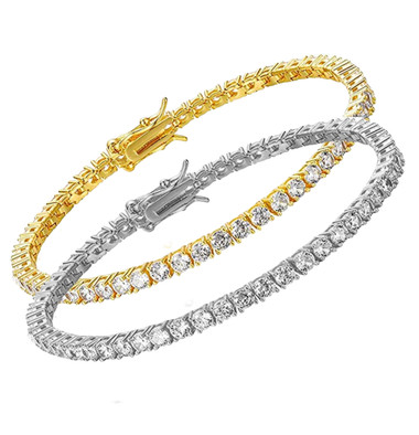 Tennis Bracelet to 18K Gold Plated Sterling Silver