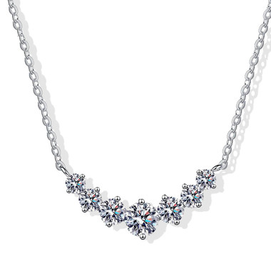 【STAR JEWELRY】DIAMOND 7 STONES NECKLACE Diamante-Cluster-104-7-Stone-Y