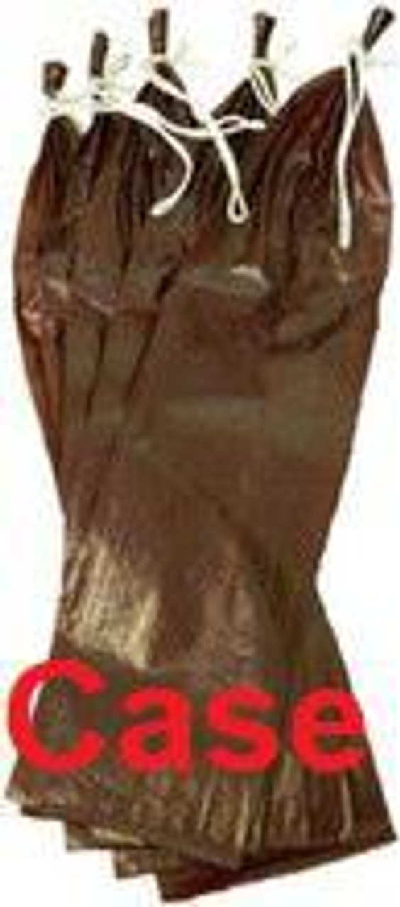 Case - 1.5" x 14" 1lb Mahogany Summer Sausage Fibrous Non-Edible String Tied Meat Bags CASE QTY 1000