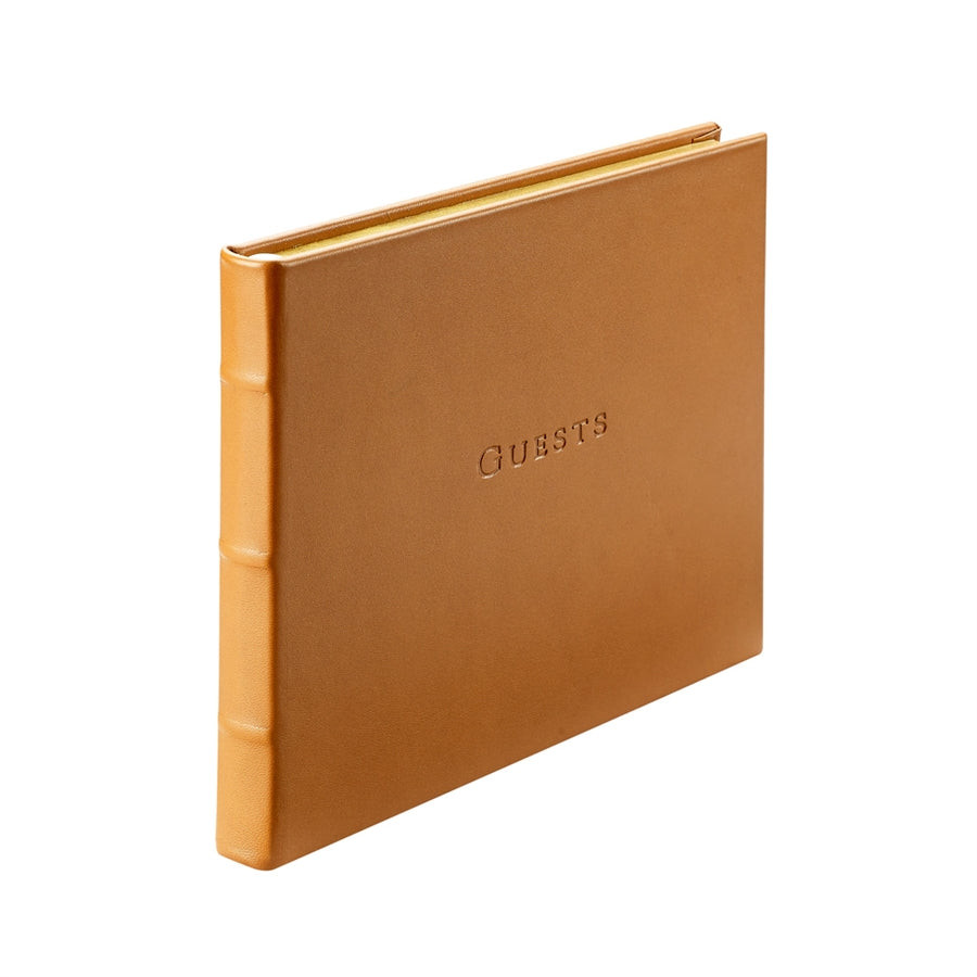 Gold Leather Guest Book