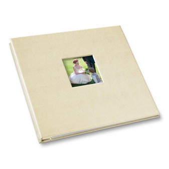 Swan Boats Wedding Album - Post-bound with window cover, 12" x 12"