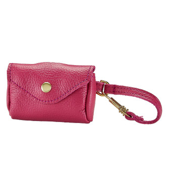 Pet Waste Bag Holder - Pink Leather