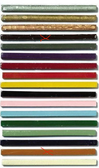 Traditional Bankers Wax Colors Available - those with X are not currently available
Add your color choice in "comments" or email us.