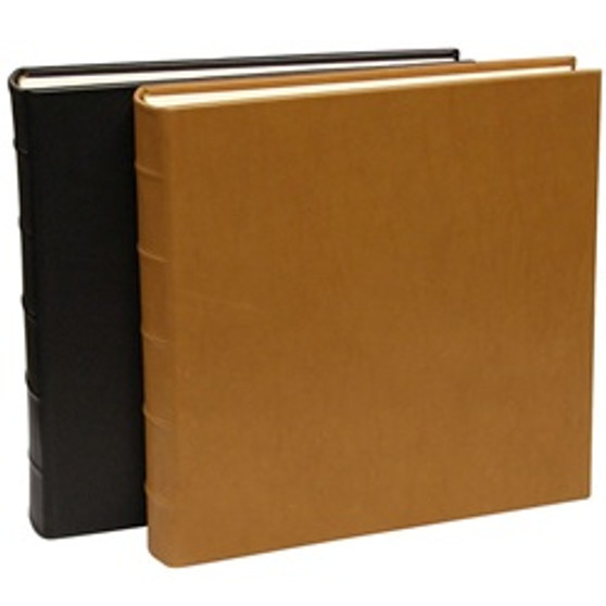 Black and British Tan Leather Bound Album Scrapbook