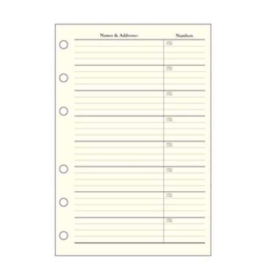 Refill pages for Hatch Shell Address Book - Brahmin Beige pages with gold edges