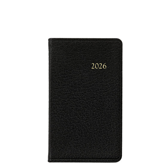 Tuxedo Black 2026 Pocket 3 x 5 Inch datebook, agenda, calendar
If you don't see this selection on the pull down, you may note it in the check-out comments section or please call or email to order: 1.800.866.7367, info@scribesdelight.com