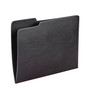 Black Leather File Folder with Black Interior