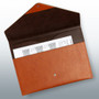 Leather Document Envelope - Cognac open