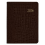2026 Desk Week to View with Time - Chocolate Brown Croc