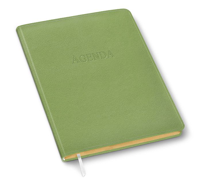 Desk Agenda Cover, Planner Cover, Croco Luxe, Vegan Leather