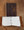 Milk Chocolate brown, 3-ring binder with tie closure, closed & open views