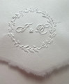 Embossed Amalfi Envelope Flap with Monogram and Wreath Border