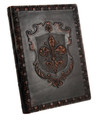 Hand Crafted Genuine Italian Leather Large Journal 7" x 9.5" - Fleur di Lis Crest