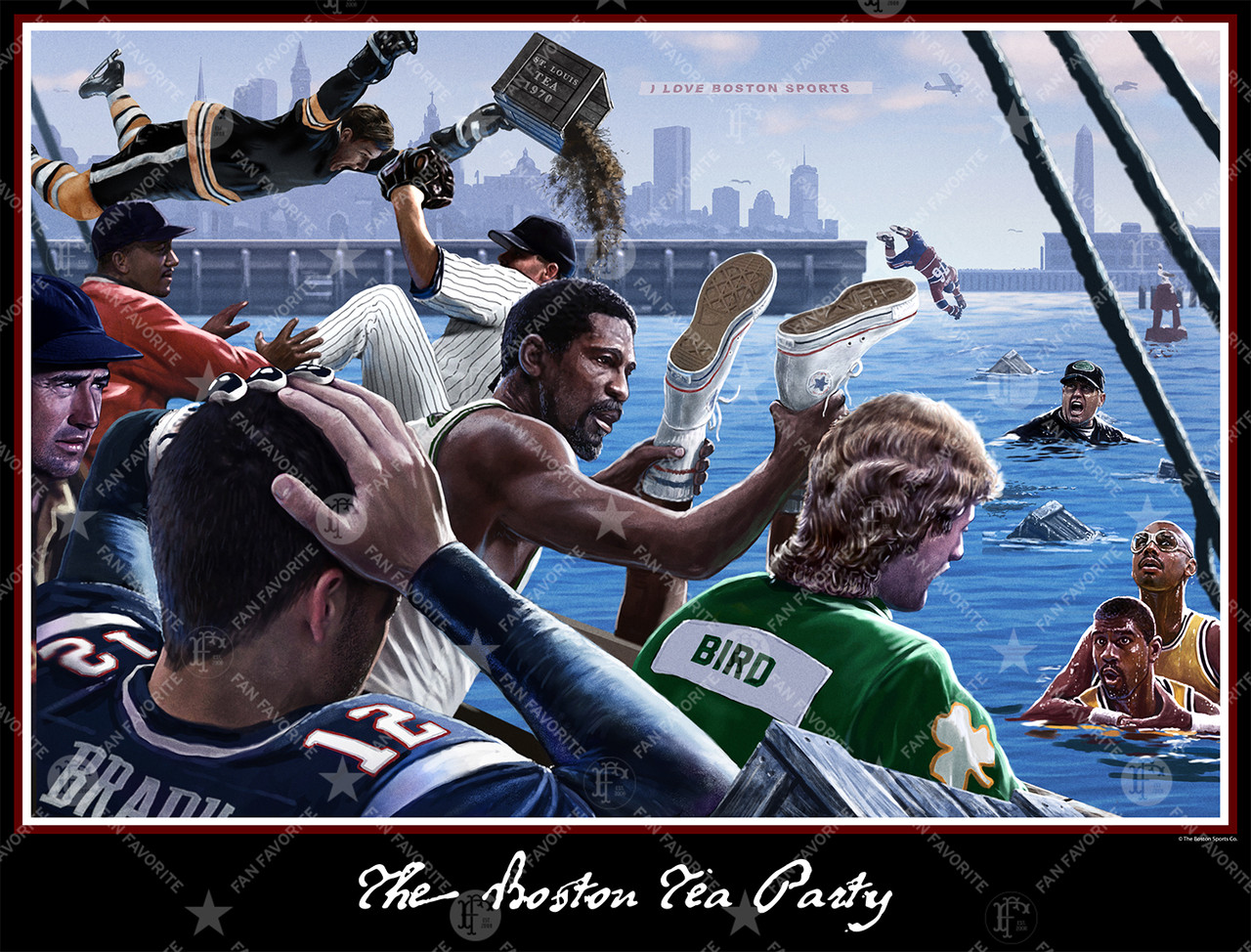 Boston Tea Party Retro Wall Print I Love Boston Sports Store