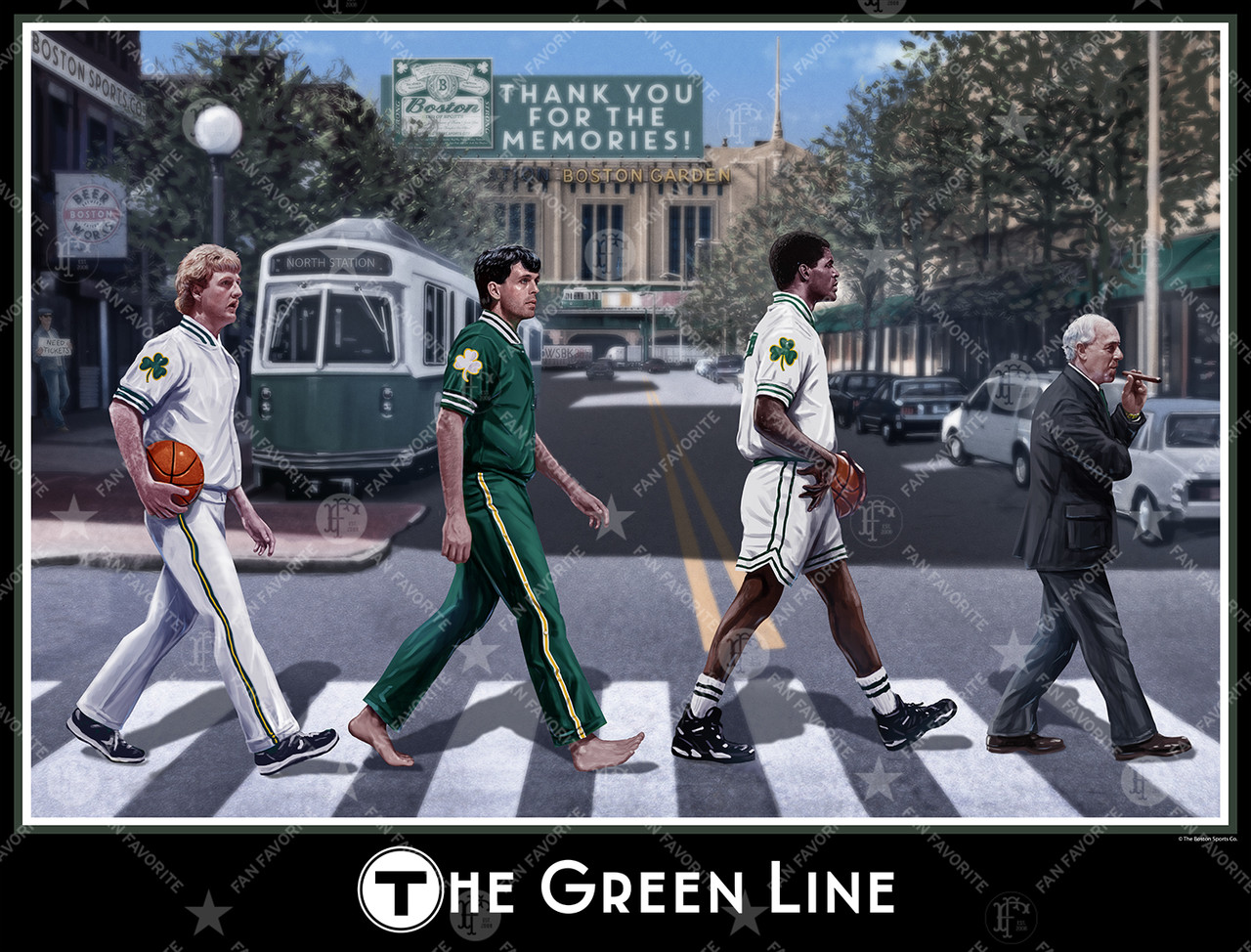 The Green Line Wall Print I Love Boston Sports Store