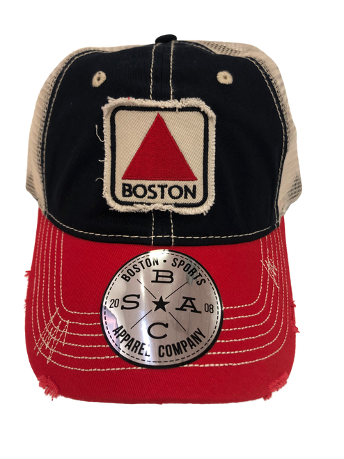 Boston Landmark Classic Trucker Hat (Red/Navy)