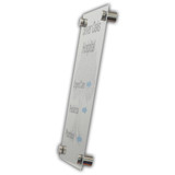 Metal Sign with standoffs. Silver gloss metal finish. Silver Oaks Hospital sign. 