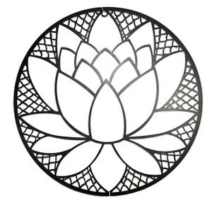 Lotus Round Metal Wall Art