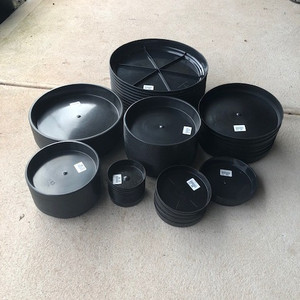 Black Plastic Saucers - To Suit 13cm - 50cm Black Plastic Saucers - To Suit 13cm - 50cm